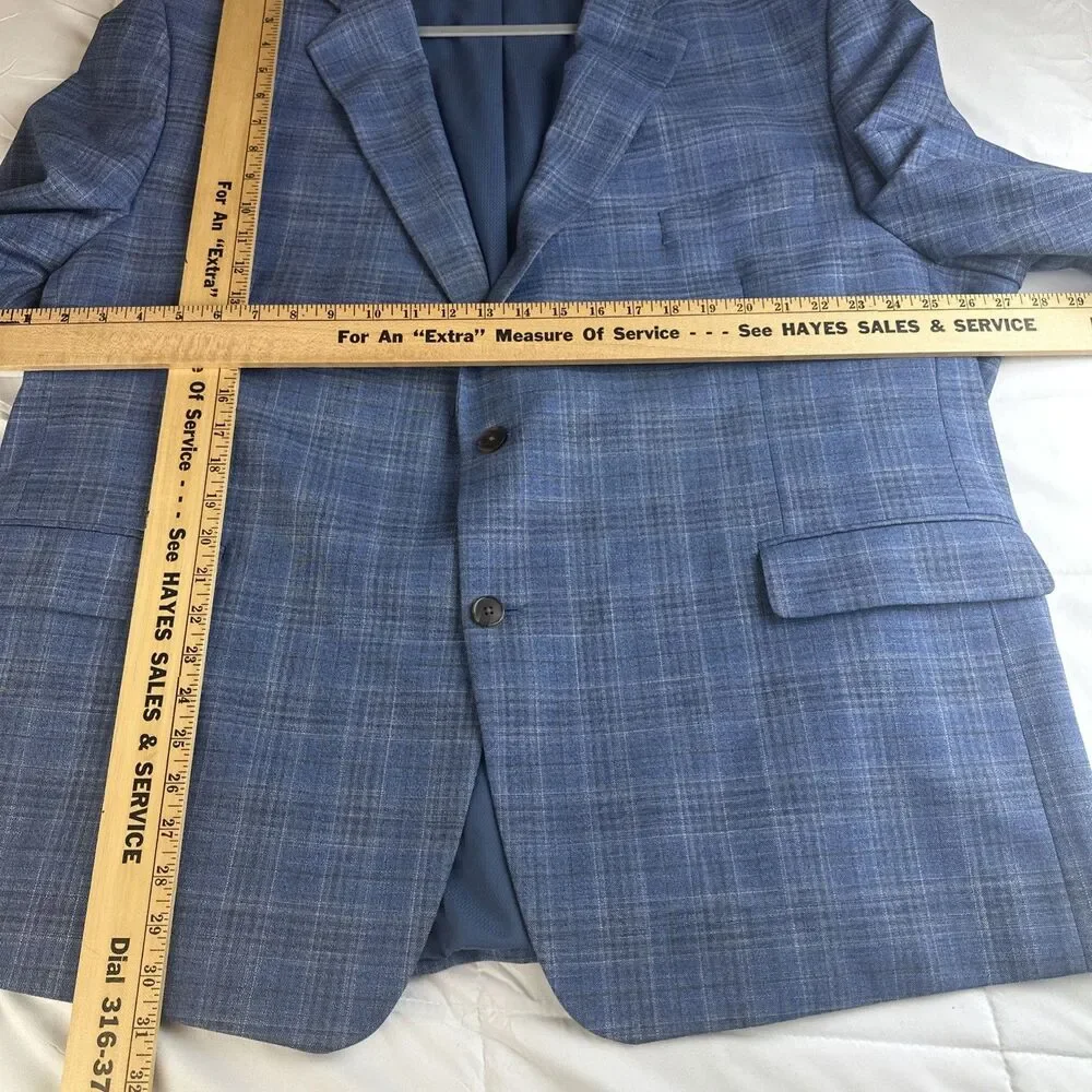 Apt. 9 Men’s Blue Plaid 2-Button Notch Lapel Blazer Sport Coat 54R